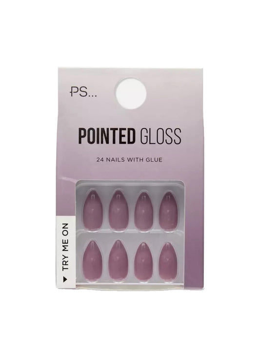 Pointed Glossy Nails - Purple