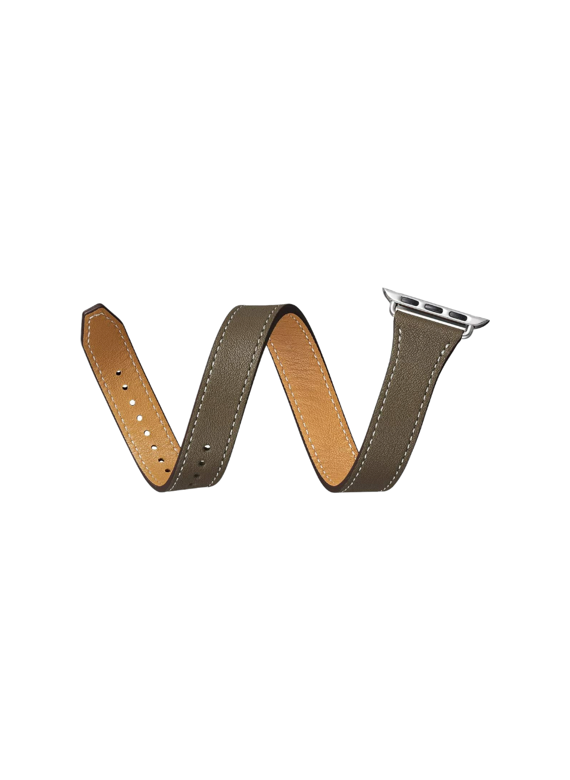 iWatch Double Loop Strap camel brown leather