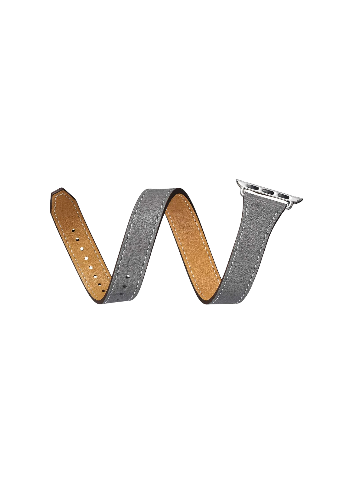 iWatch Double Loop Strap Grey Leather