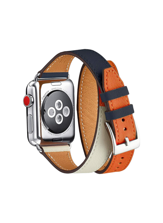 iWatch Double Loop Strap Indigo Orange
