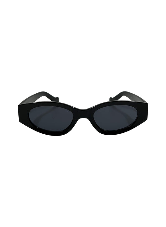 black vintage oval sunglasses