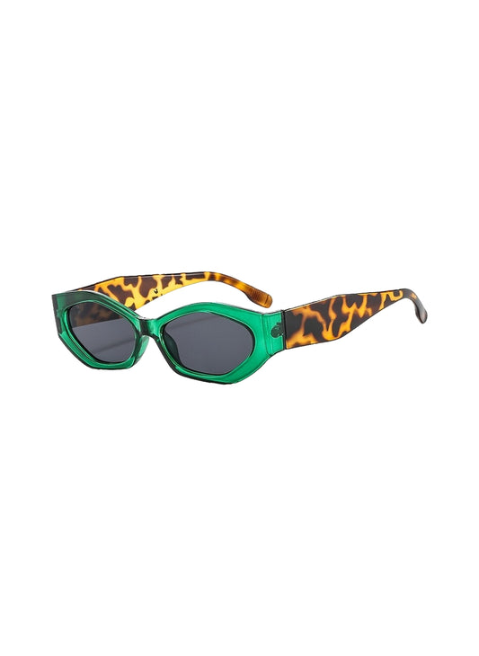 Green leopard Polygonal Cat-eye