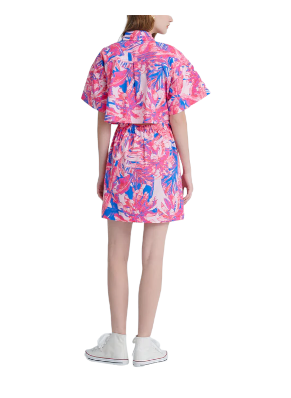 Leaves Pattern Shirt Dress for women