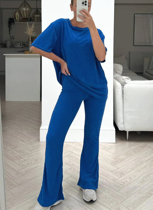 Rosie Blue Oversized Toweling Loungewear Set