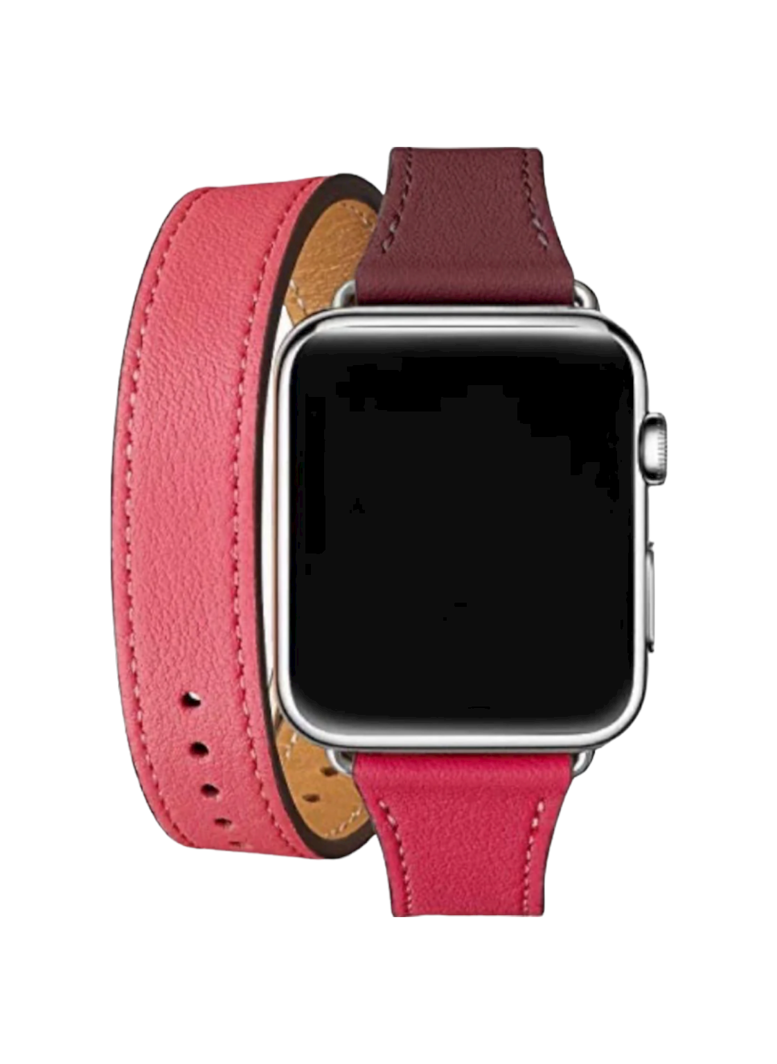iWatch Double Loop Strap Dark Rose Red