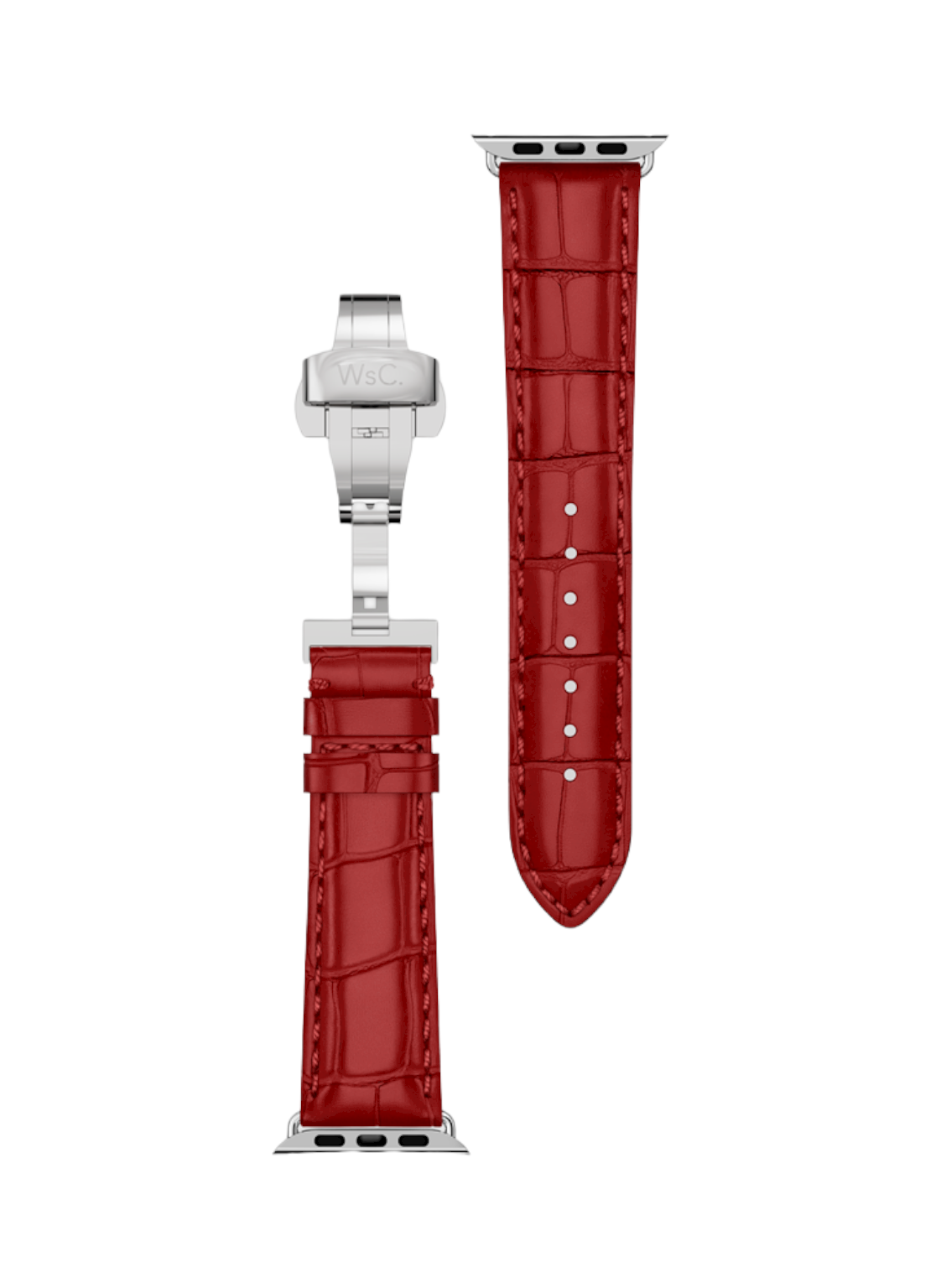 Prowler red leather apple watch strap