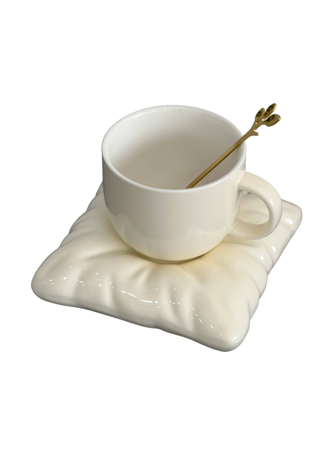Cup with pillow coaster