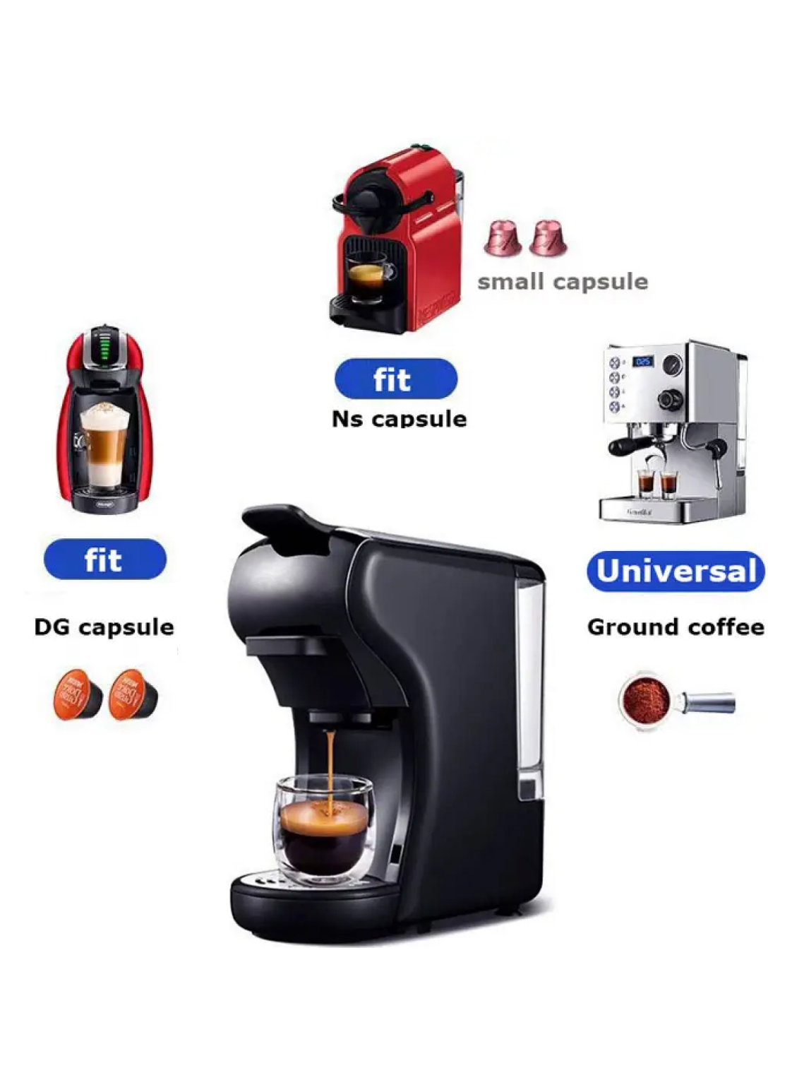 3 in 1 functionality coffee machine