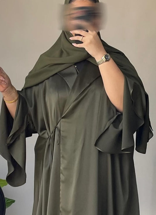 Green Silk Abaya