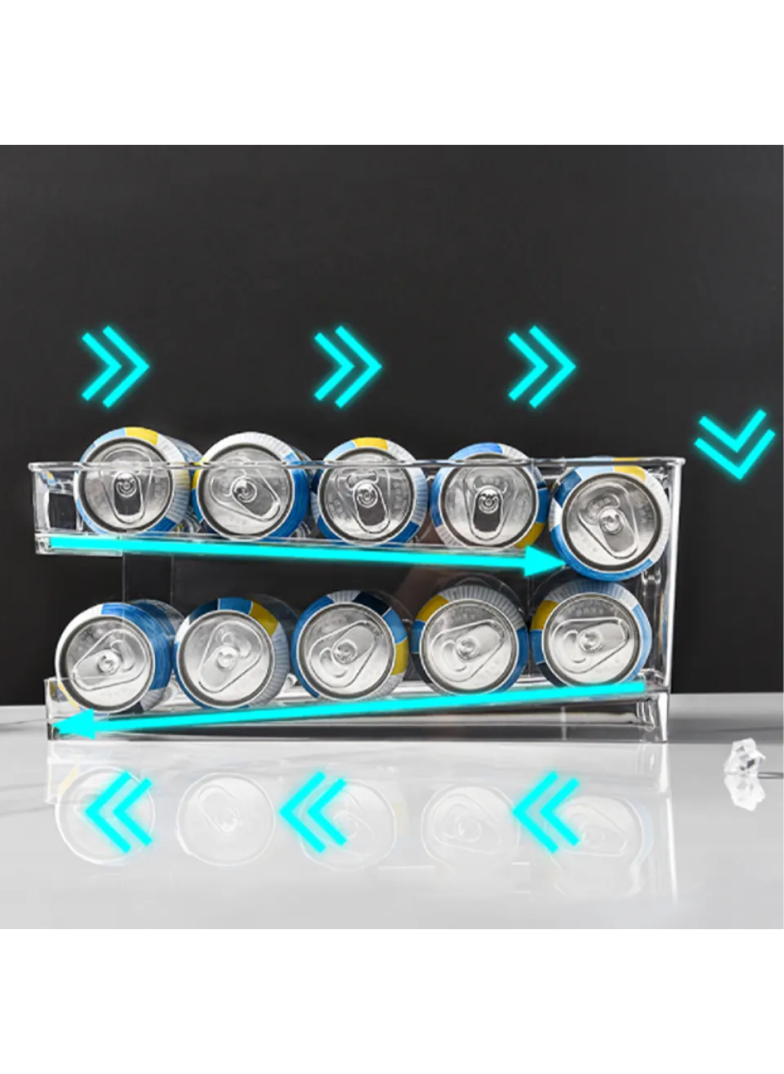 Double Layer Fridge Drink Shelf Can Dispenser