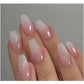 French Coffin Glossy Nails - Nude Ombre