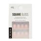 French Glossy Square Nails - Nude Ombre