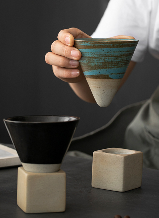 Funnel-Shaped Ceramic Handmade Chinese Tea Cup