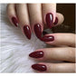 Pointed Glossy Nails - Burgundy