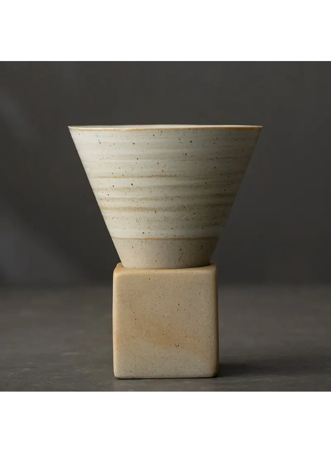 Funnel-Shaped Ceramic Handmade Chinese Tea Cup