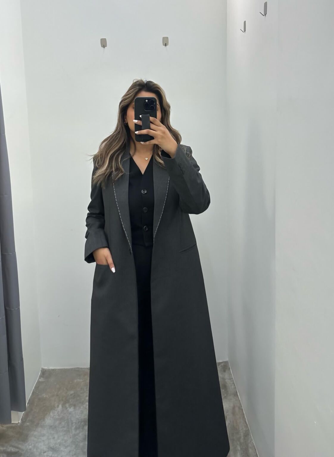 Gray blazer abaya