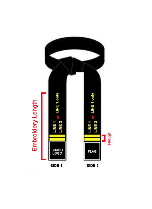 Customizable Taekwondo Adidas Black Belt 5cm Wide