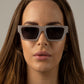 Ladies Jelly Gray Rectangle Sunglasses