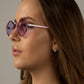 Clear Purple Polygon sunglasses for women