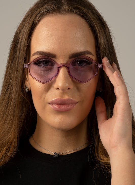 Clear Purple Polygon sunglasses