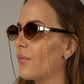 Polygon sunglasses with Golden Chain