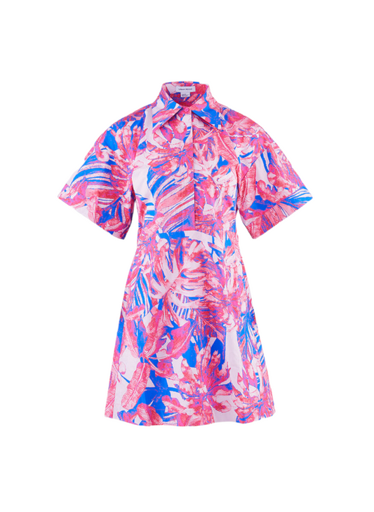 Leaves Pattern Shirt Dress