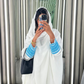 White x Blue Abaya