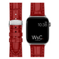 Prowler red leather apple watch strap