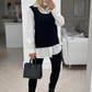 Flare Black Jumper Vest Undershirt lounge set