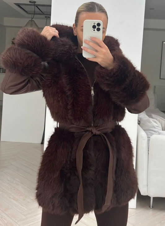 Gigi Chocolate Fur Coat