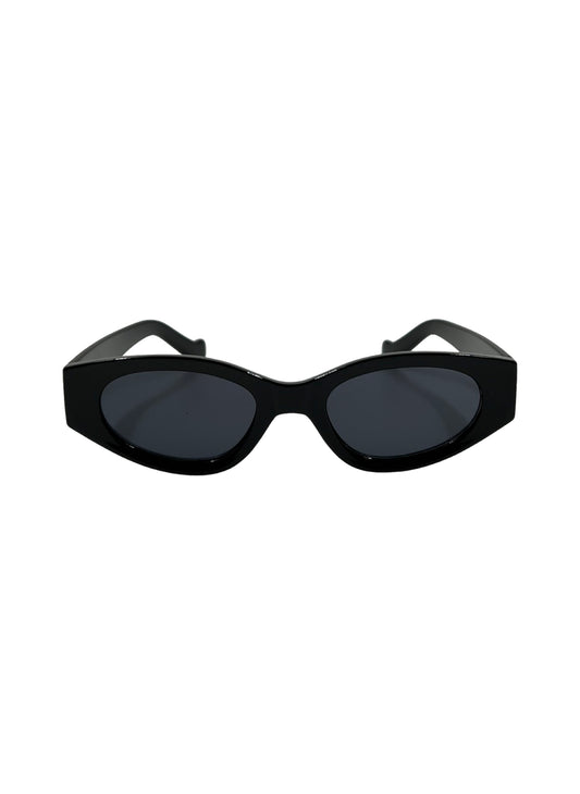 black vintage oval sunglasses