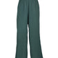 Solid Texture Elastic Waist Trousers