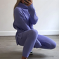 Keevah lilac roll neck knitted ribbed coord