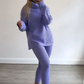 Keevah lilac roll neck knitted ribbed coord