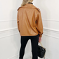 Nina Camel PU Leather Jacket