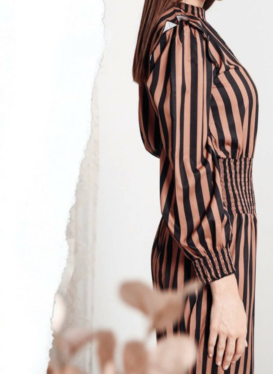 Wide Leg Striped Penciled Jumpsuit
