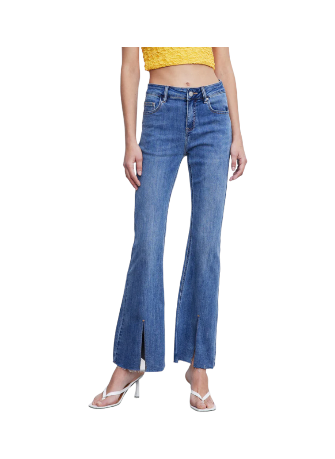 Slit Hem Flare Jeans For Women