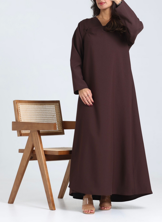Brown Abaya with Button
