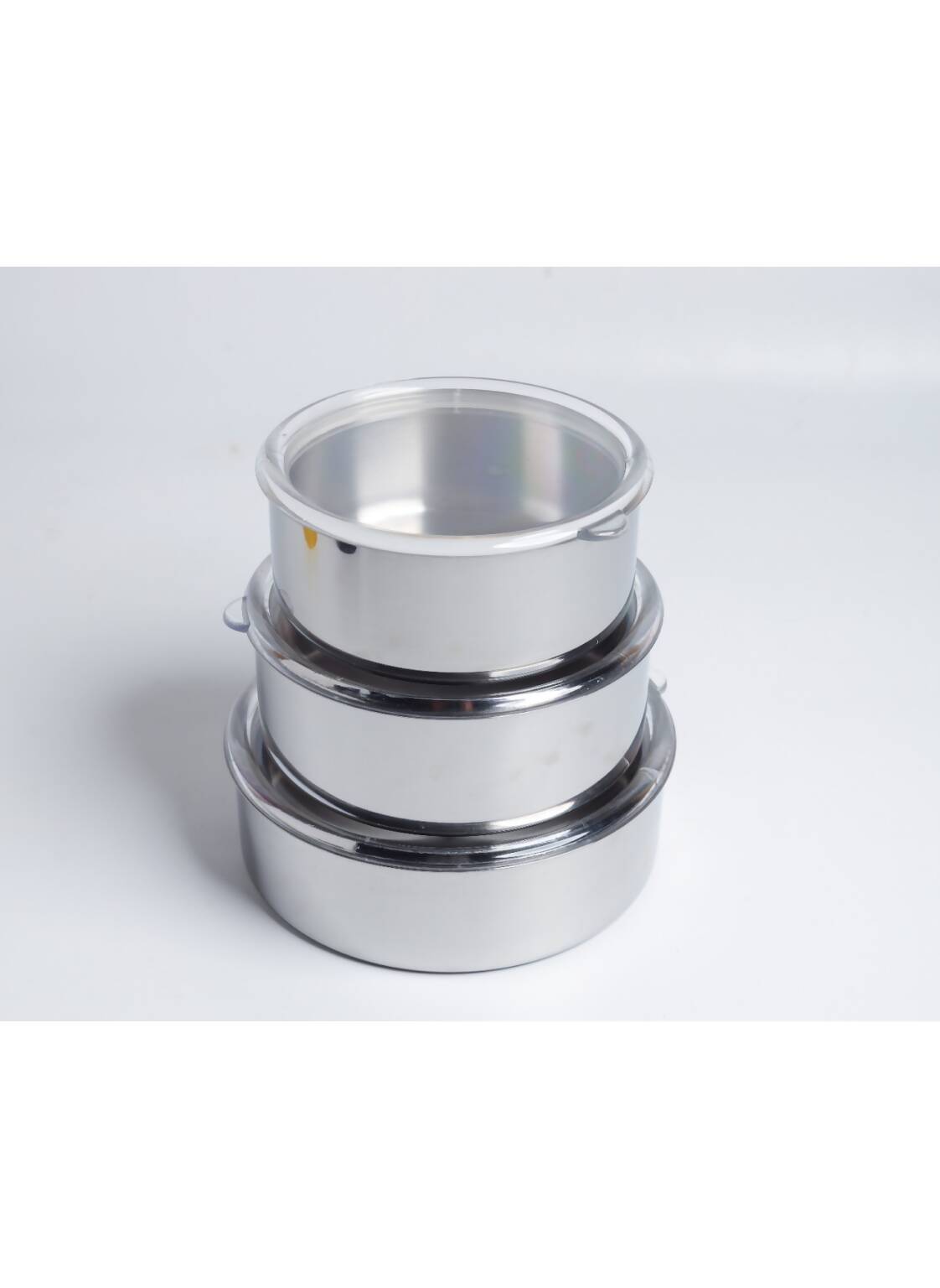 A set of Steel containers with lids (2)