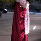 Red Abaya with Patterned Scarf
