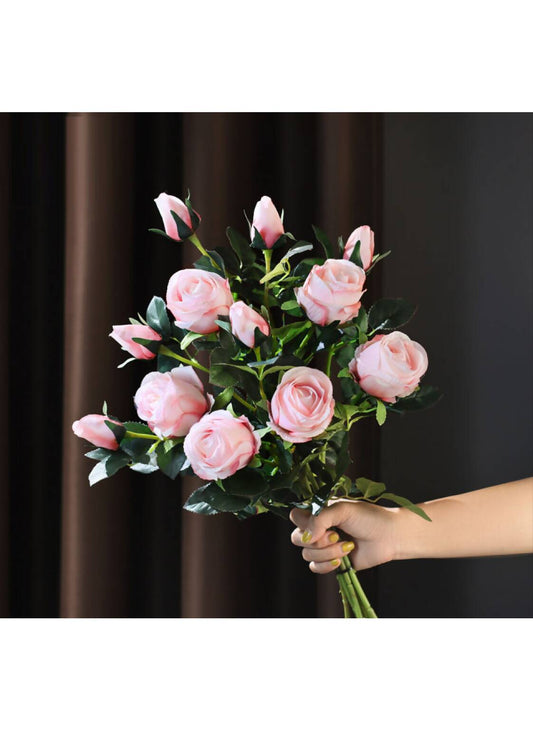 High-end and light luxury Bulgarian Roses (6 branches – light pink – Artificial)