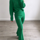 Gracie green roll neck flared loungeset