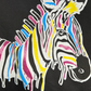 Zebra Drip Black Printed Drawstring Hoodie