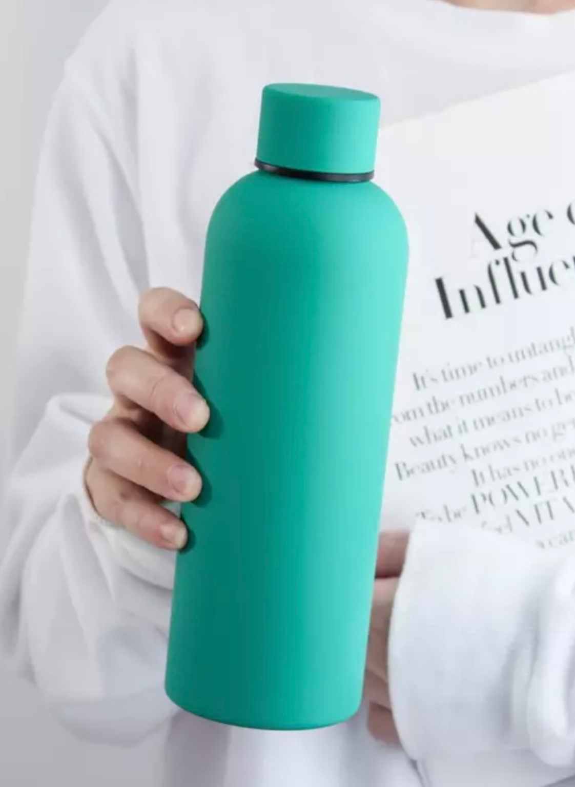 Green Frosted Water Bottle Stainless Steel