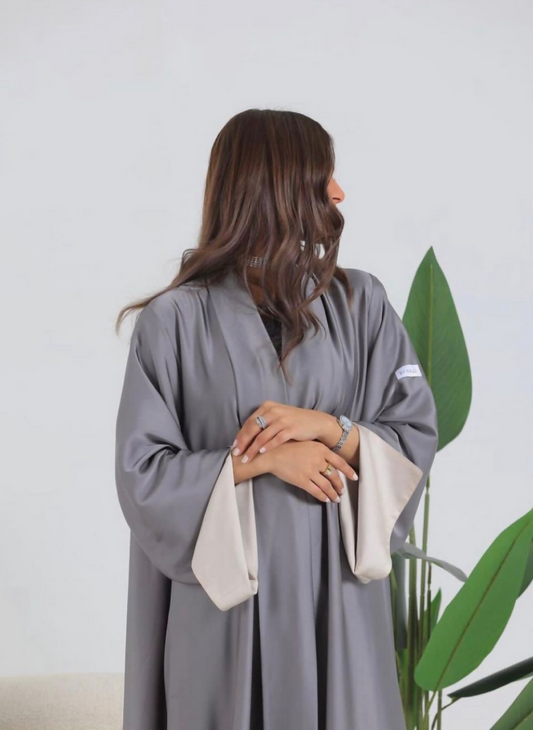 Semi-Silk Gray Abaya