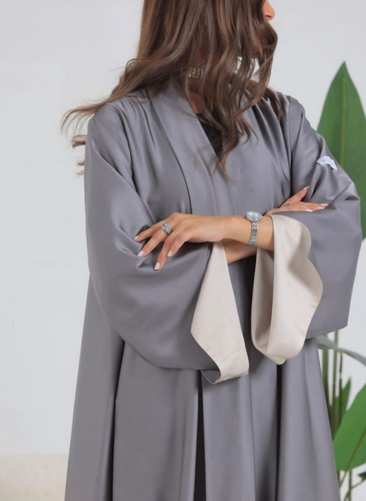 Semi-Silk Gray Abaya